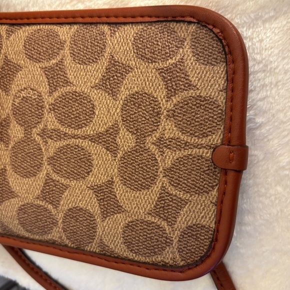Coach Brown Crossbody Bag with Signature Pattern - Picture 10 of 10